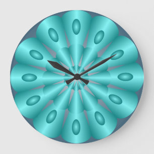 Turquoise Blue Silk Optical Illusion Wall klok