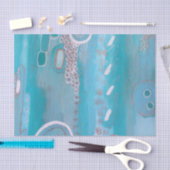 Turquoise Blue Silver Abstract Art-papier Tissuepapier (Craft)