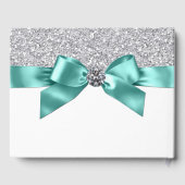 Turquoise Blue Silver Anniversaire Mariage Livre d (Verso)