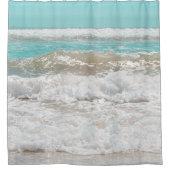 Turquoise Blue Sky Ocean Zee Waves Foam Douchegordijn (Voorkant)