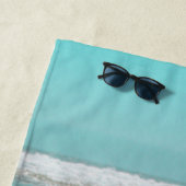 Turquoise Blue Sky Ocean Zee Waves Foam Strandlaken (In situ)