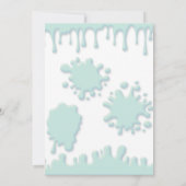 Turquoise blue slime party-uitnodiging (Achterkant)