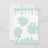 Turquoise blue slime party-uitnodiging (Achterkant)