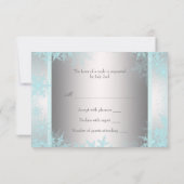 Turquoise Blue Snowflake Masquerade Party RSVP (Dos)