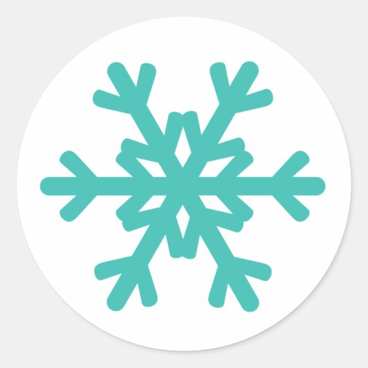 Turquoise Blue Snowflake Winter Stickers (Voorkant)