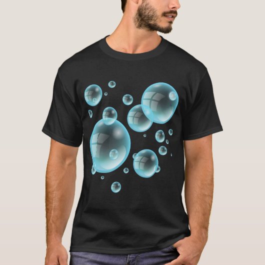 Turquoise Blue Soapy Shampoo Air Bubbles T-shirt (Voorkant)