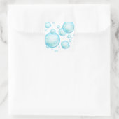 Turquoise Blue Soapy Shampoo Air Bubbles Vierkante Sticker (Tas)
