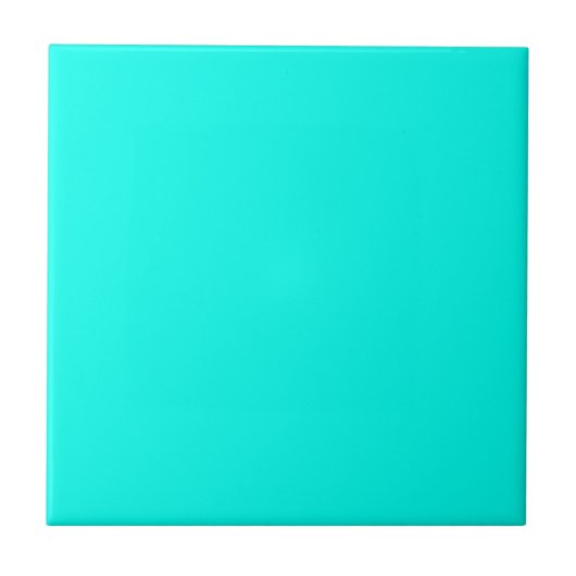 Turquoise Blue Solid Color Tile Tegeltje (Voorkant)