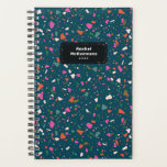 Turquoise Blue Terrazzo Planner avec nom et année<br><div class="desc">Commencez votre année sur le bon pied avec ce planificateur de semaine et de mois personnalisé et chic qui met en vedette un motif terrazzo frais sur un arrière - plan vert bleu turquoise. N'oubliez pas de customiser le front avec l'année et le nom de votre choix !</div>
