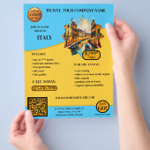 Turquoise Blue Travel Sjabloon Flyer (Hand)