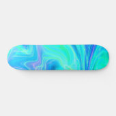 Turquoise Blue Tropical Abstract Skateboard (Horizontaal)