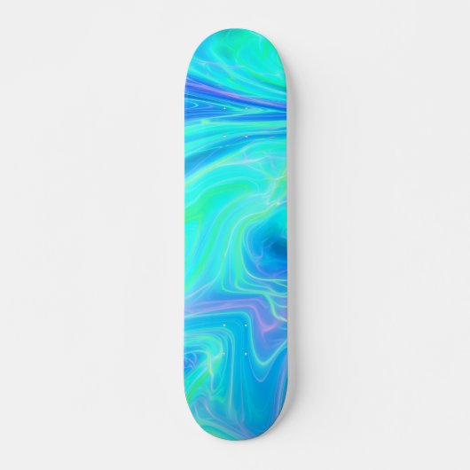Turquoise Blue Tropical Abstract Skateboard (Voorkant)