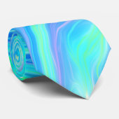 Turquoise Blue Tropical Abstract Stropdas (Opgerold)