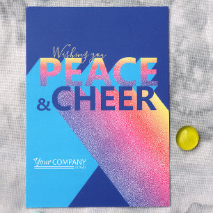 Turquoise & Blue Typography Holiday Kaart
