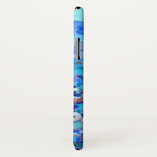 Turquoise Blue Underwater Monogram Textiel Art Case-Mate iPhone Case (Achterkant / rechts)