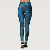 Turquoise & Blue Water Marbling Spandex Leggings (Achterkant)