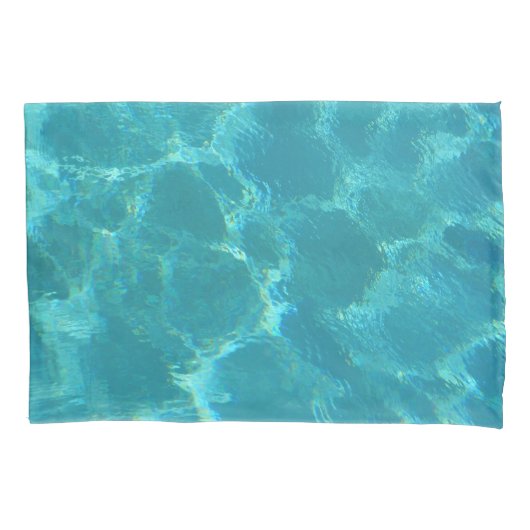 Turquoise Blue Water Pillowcase Kussensloop (Voorkant)