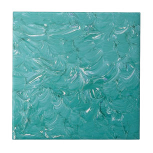 Turquoise Blue Waterverf Abstract patroon Tegeltje