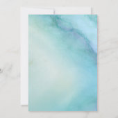 Turquoise Blue Waterverf Agate Wedding Invitation Kaart (Achterkant)