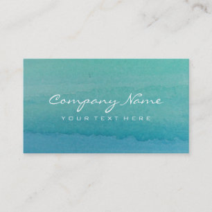 Turquoise blue waterverf art visitekaartje design