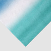 Turquoise Blue Waterverf Ombre Tissuepapier (Detail)