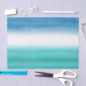 Turquoise Blue Waterverf Ombre Tissuepapier (Craft)