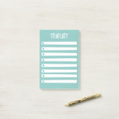 Turquoise Blue White Simple Girly om een lijst te  Post-it® Notes (Op bureau)