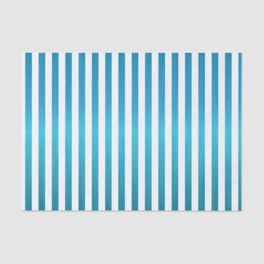 Turquoise Blue & White Stripes Tissuepapier (Voorkant)