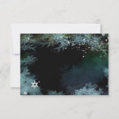 Turquoise Blue Winter Forest Wedding RSVP Card (Achterkant)