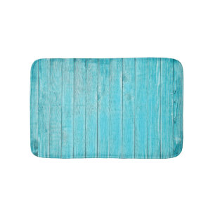 Turquoise Blue Wood Wall Texture Badmat