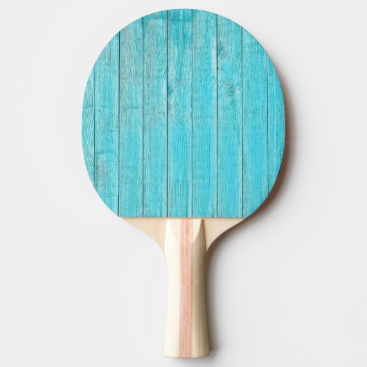 Turquoise Blue Wood Wall Texture Tafeltennisbatje (Voorkant)