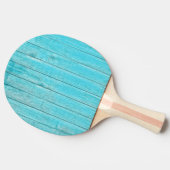 Turquoise Blue Wood Wall Texture Tafeltennisbatje (Zijkant)