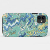 Turquoise Blue Yellow Chic Unique Pattern Case-Mate iPhone Case (Achterkant (horizontaal))