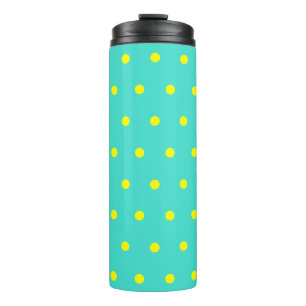 Turquoise Blue Yellow Polka Dots Thermosbeker