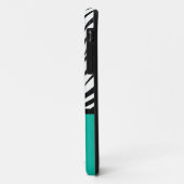 Turquoise Blue Zebra Monogram Patroon Case-Mate iPhone Case (Achterkant/links)
