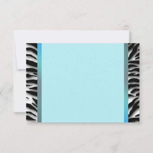 Turquoise Blue Zebra RSVP (Dos)