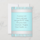 Turquoise Blue Zebra RSVP Tout usage (Devant)