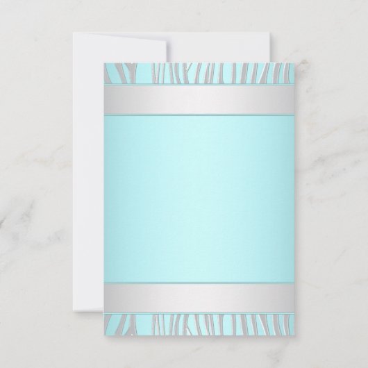 Turquoise Blue Zebra RSVP Tout usage (Dos)