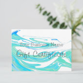 Turquoise Blue Zee Swirl Cadeaubon (Staand voorkant)