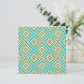 Turquoise Blues Alternative Diamond Pattern Feestdagenkaart (Staand voorkant)