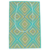 Turquoise Blues Alternative Diamond Pattern Medium Cadeauzakje (Voorkant)