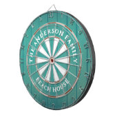 Turquoise Boards Beach House Familienaam Dartbord (Voorkant Rechts)