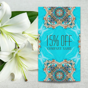 turquoise bohemian henna Pattern Yoga Instructor Kortingskaartje