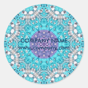 turquoise bohemian henna Pattern Yoga Instructor Ronde Sticker
