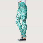 Turquoise Bohemian Mandala Lace Leggings (Links)