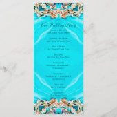 turquoise bohemian trouwprogramma's programma (Achterkant)