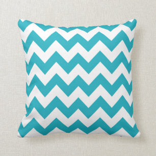 Turquoise Bold Chevron Kussen