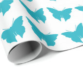 Turquoise Bold Mod Butterflies Cadeaupapier (Rol Hoek)
