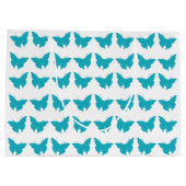Turquoise Bold Mod Butterflies Groot Cadeauzakje (Achterkant)