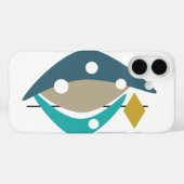 Turquoise Boomerang Retro Mid Century Modern Case-Mate iPhone Case (Achterkant (horizontaal))